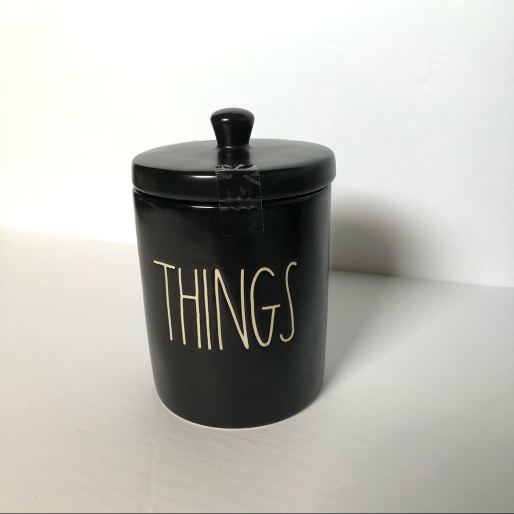 🆕 Rae Dunn black THINGS container